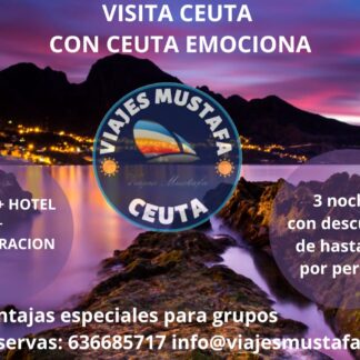 “Recorrido turístico CEUTA EMOCIONA por Ceuta: disfruta del talonario descuento y experiencias guiadas por la ciudad autónoma.”