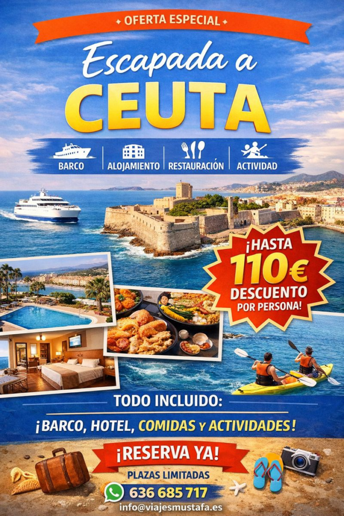 Escapada todo incluido a Ceuta con barco, hotel, comidas y actividades